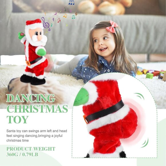 Twerking Santa Plush Toy Dancing Singing Christmas Stuffed Doll Gift for Kids - Picture 2 of 7